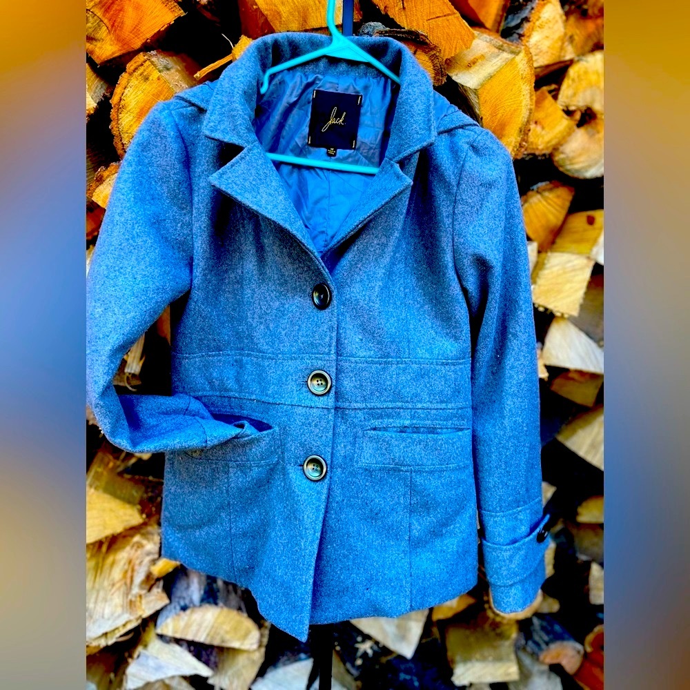 Gently used Jack gray coat with hood.